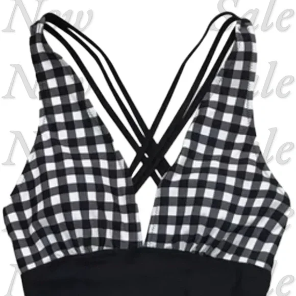 CupShe Black and White Gingham Checkered Bathingsuit - Picture 2 of 3